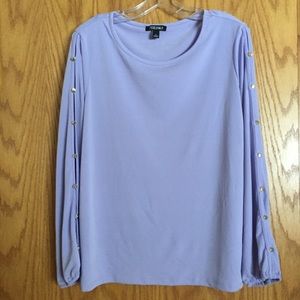 Purple long sleeve with gold buttons